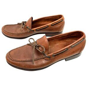 Polo Ralph Lauren Leather Driving Moccasin Loafers Mens 11 D Brown Made In Brazi